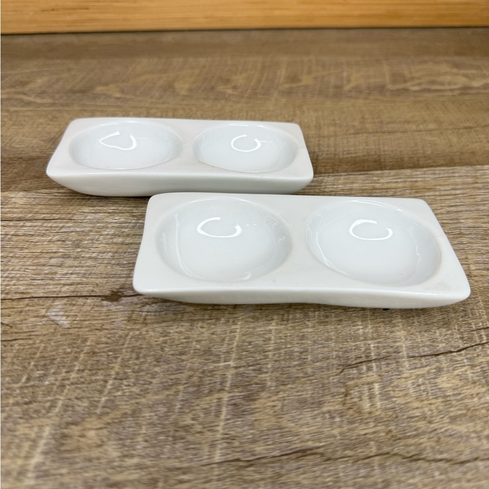 Dip Sauce Dish 2 Sided Set Of 2 multiple available great for soy sauce and dips - Picture 4 of 8